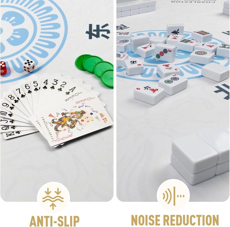 SiDreea Mahjong Mat, 32.4×32.4 Inch Noise Reduction Anti-Slip Mahjong Mat for Table, Mahjong Table Mat for Poker, Card, Board Games Table Mat, Tile Games, Dominoes - Image 2
